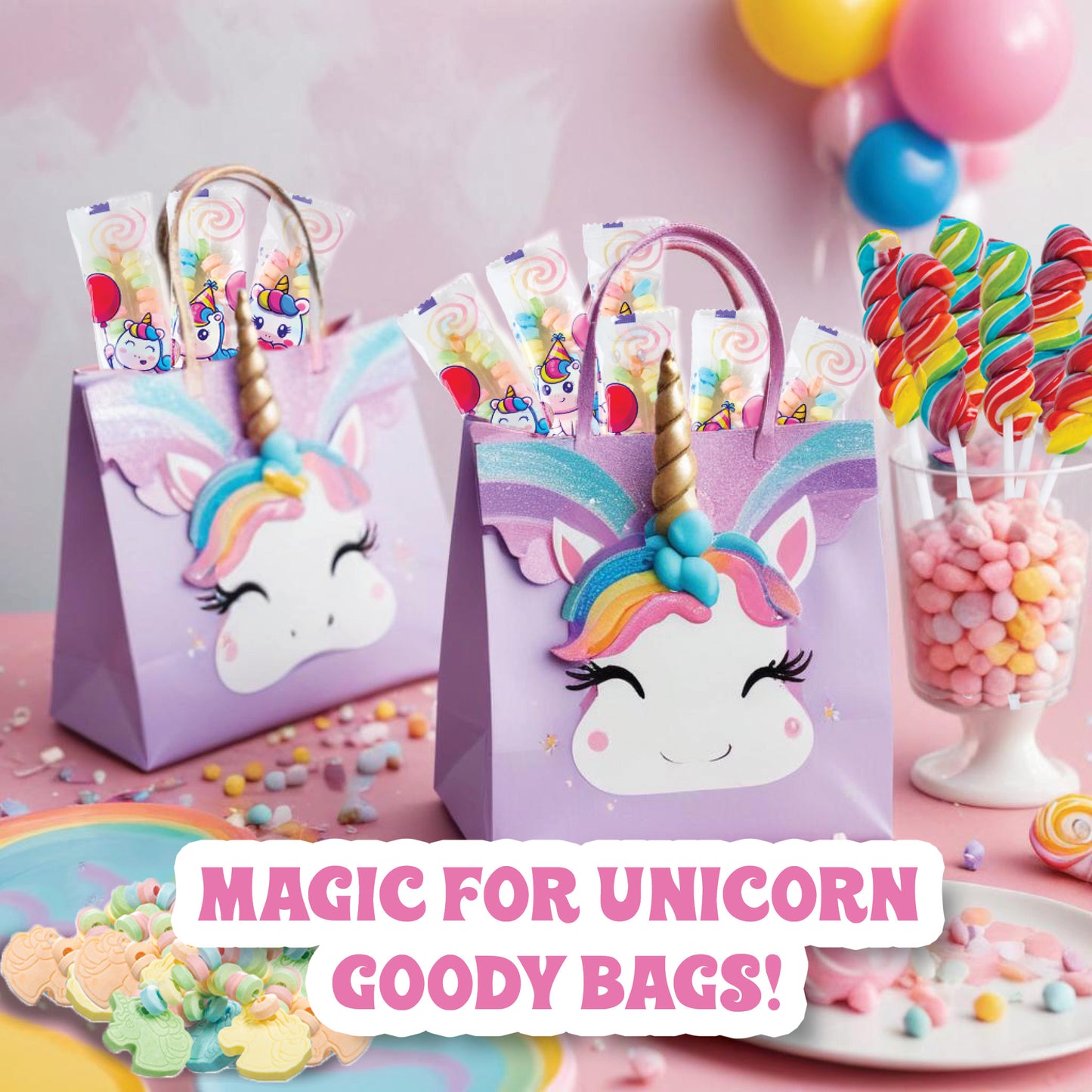 4YoreElves 50 individual wrapped Unicorn Candy Bracelet