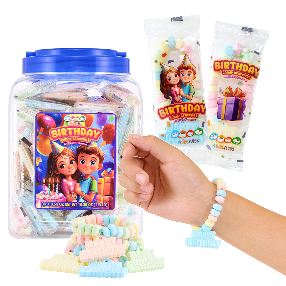 4YoreElves 36 Happy Birthday Candy Bracelets