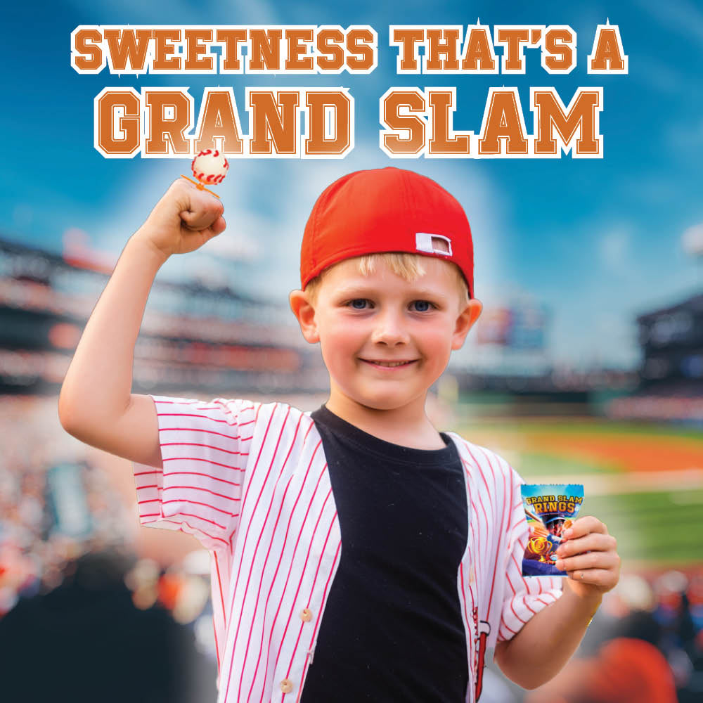 24 Baseball Candy Pops on Wearable Rings