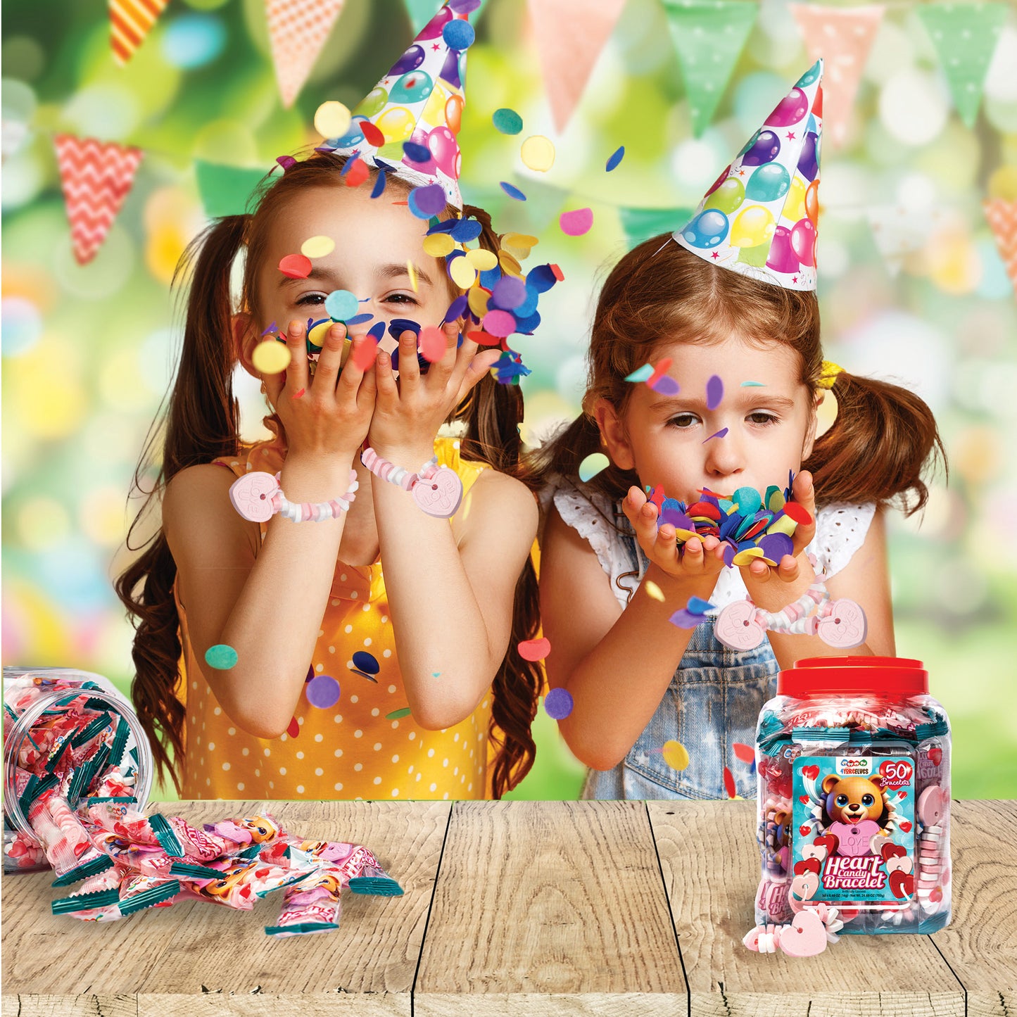 4YoreElves 50 Heart Candy Bracelets