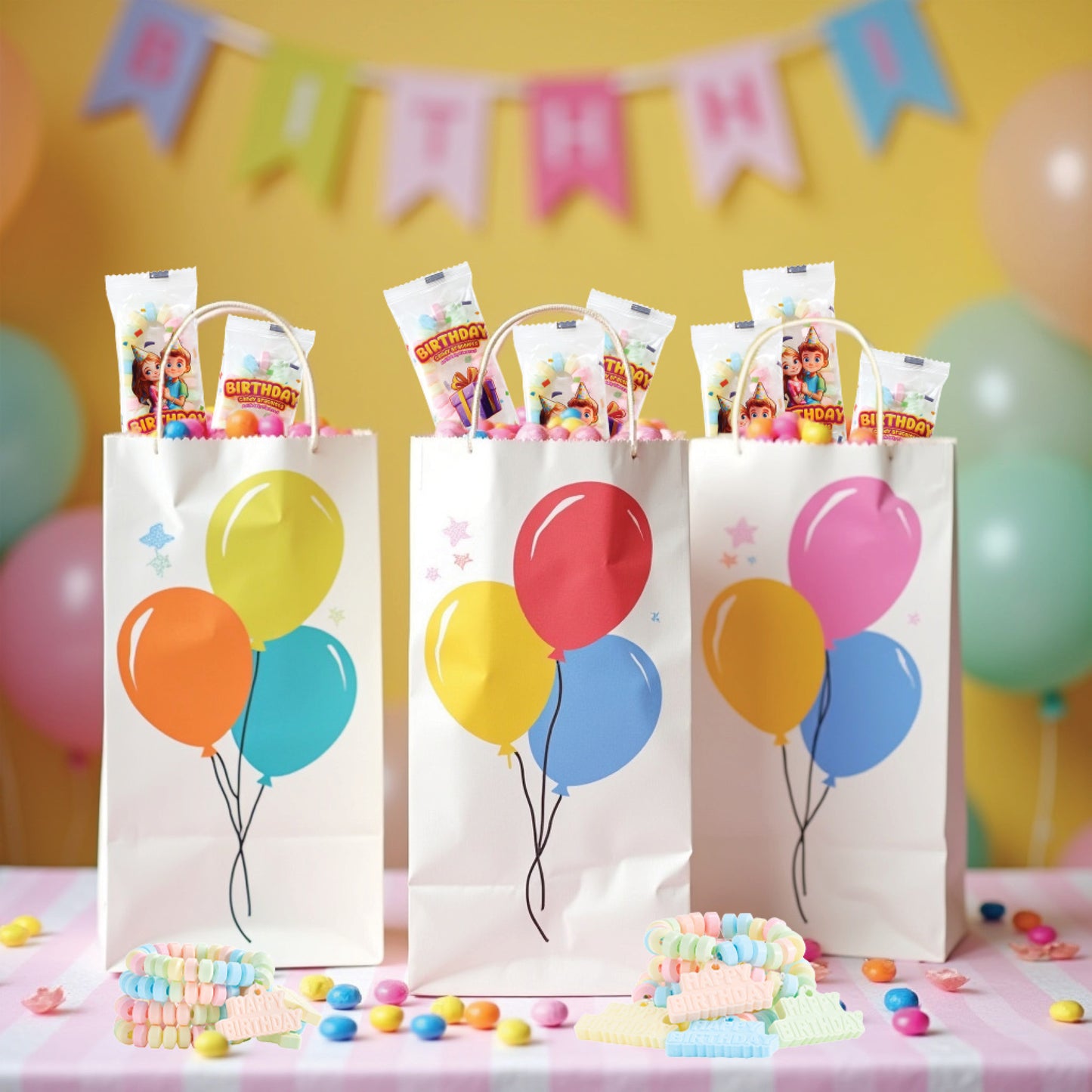 4YoreElves 36 Happy Birthday Candy Bracelets