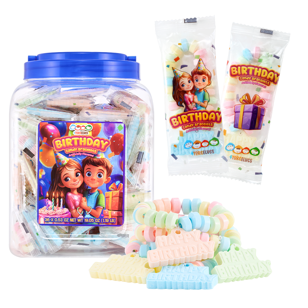 4YoreElves 36 Happy Birthday Candy Bracelets