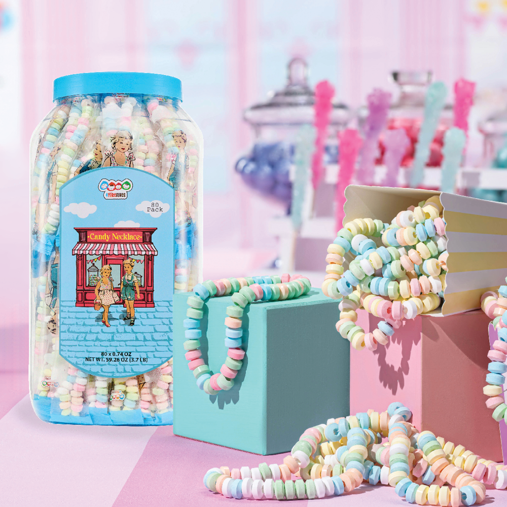 4YoreElves Individually Wrapped Candy Necklaces 80