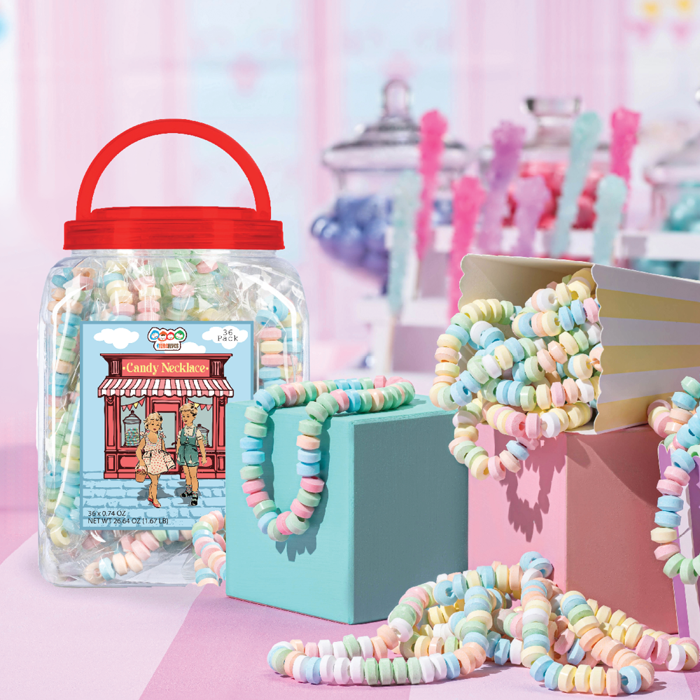 4YoreElves Individually Wrapped Candy Necklaces 36