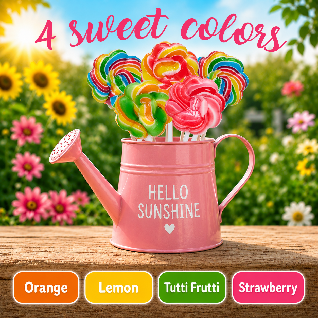 36 Flower Lollipops, Individually Wrapped