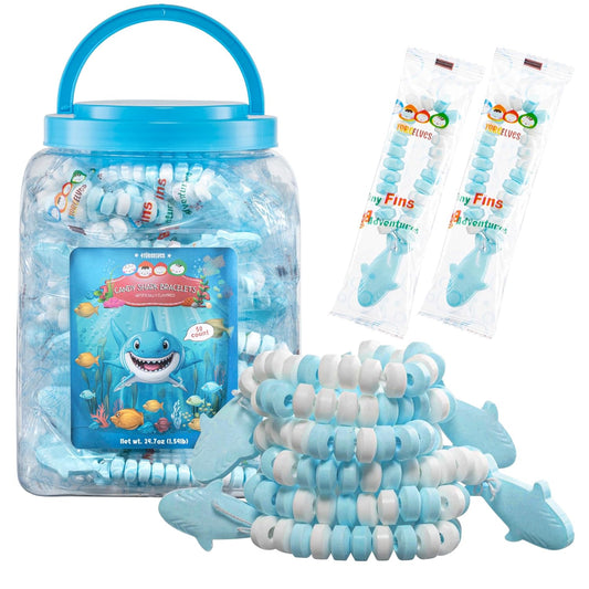 4YoreElves 50 Shark Candy  Bracelets