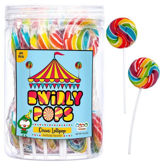 4YoreElves Circus Rainbow Lollipops 24 Pack