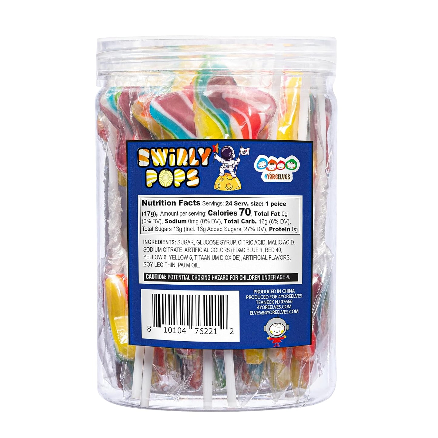 4YoreElves Galaxy Star Rainbow Lollipops Pack of 24