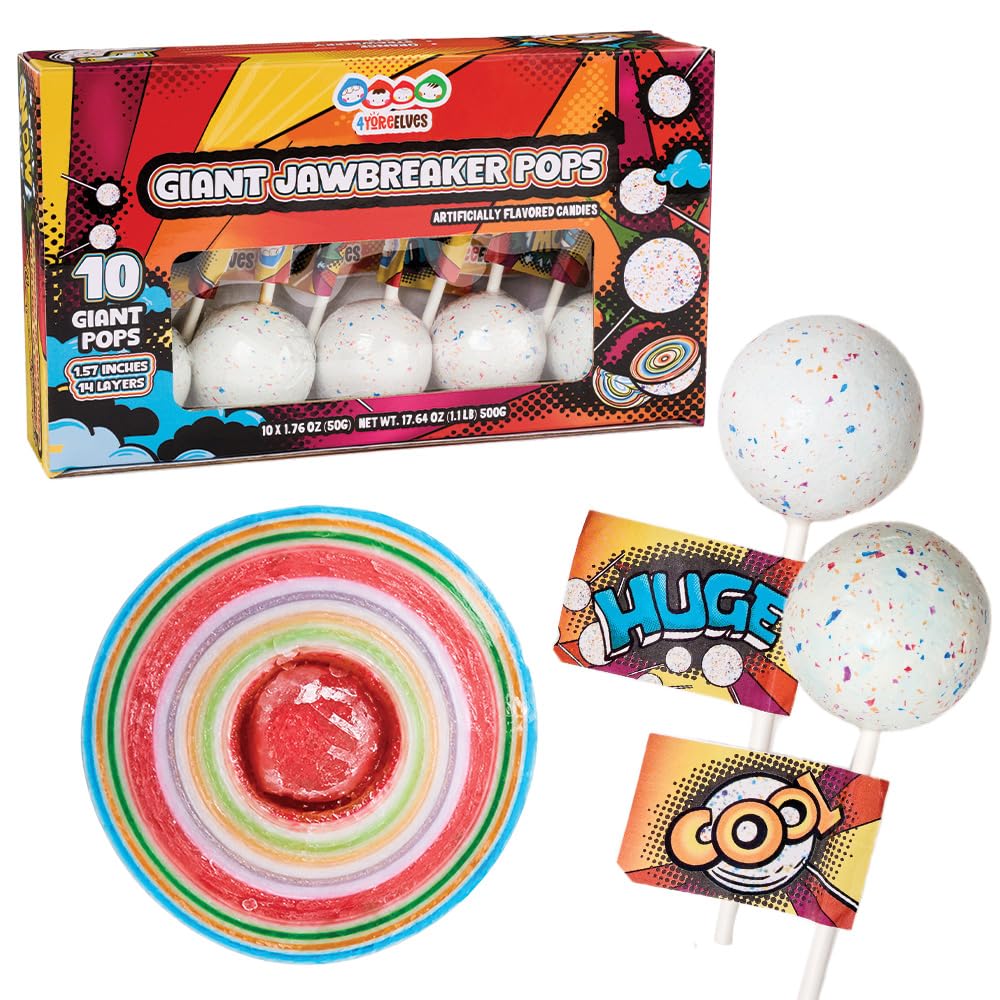 10 Large Jawbreakers On a Stick