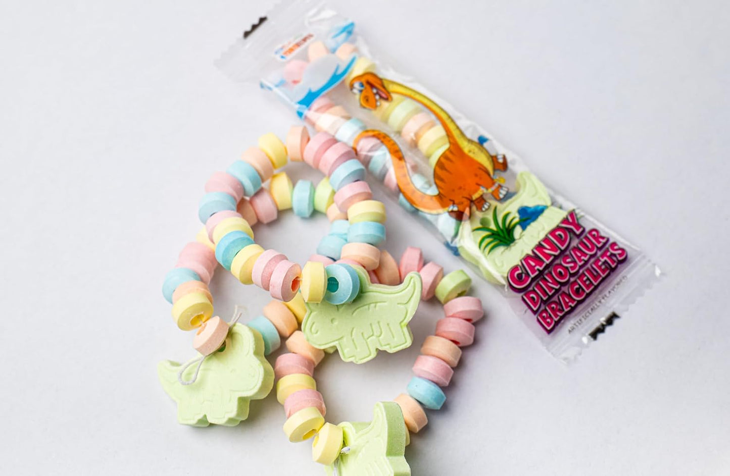 4YoreElves 50 Dinosaur Candy Bracelets with Dinosaur Pendants