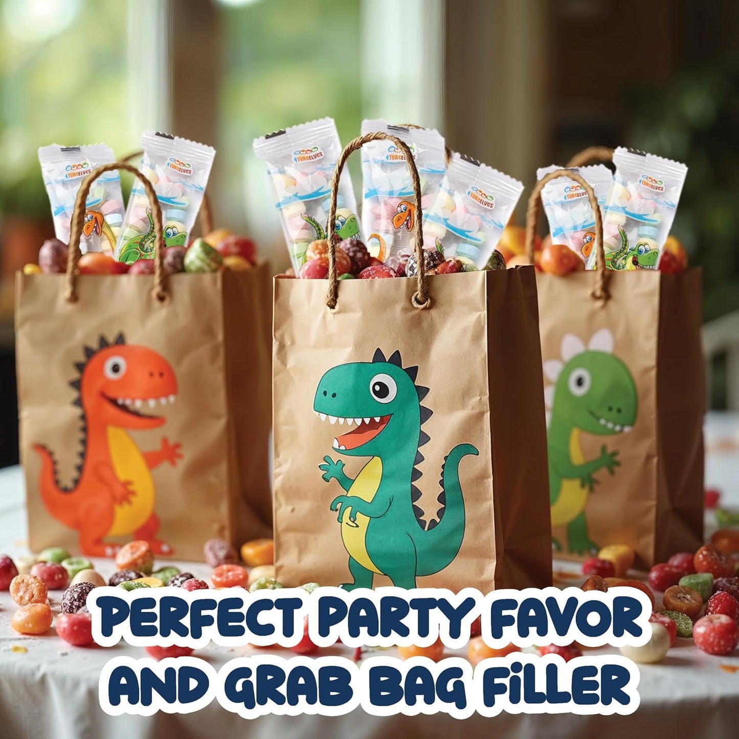 4YoreElves 50 Dinosaur Candy Bracelets with Dinosaur Pendants