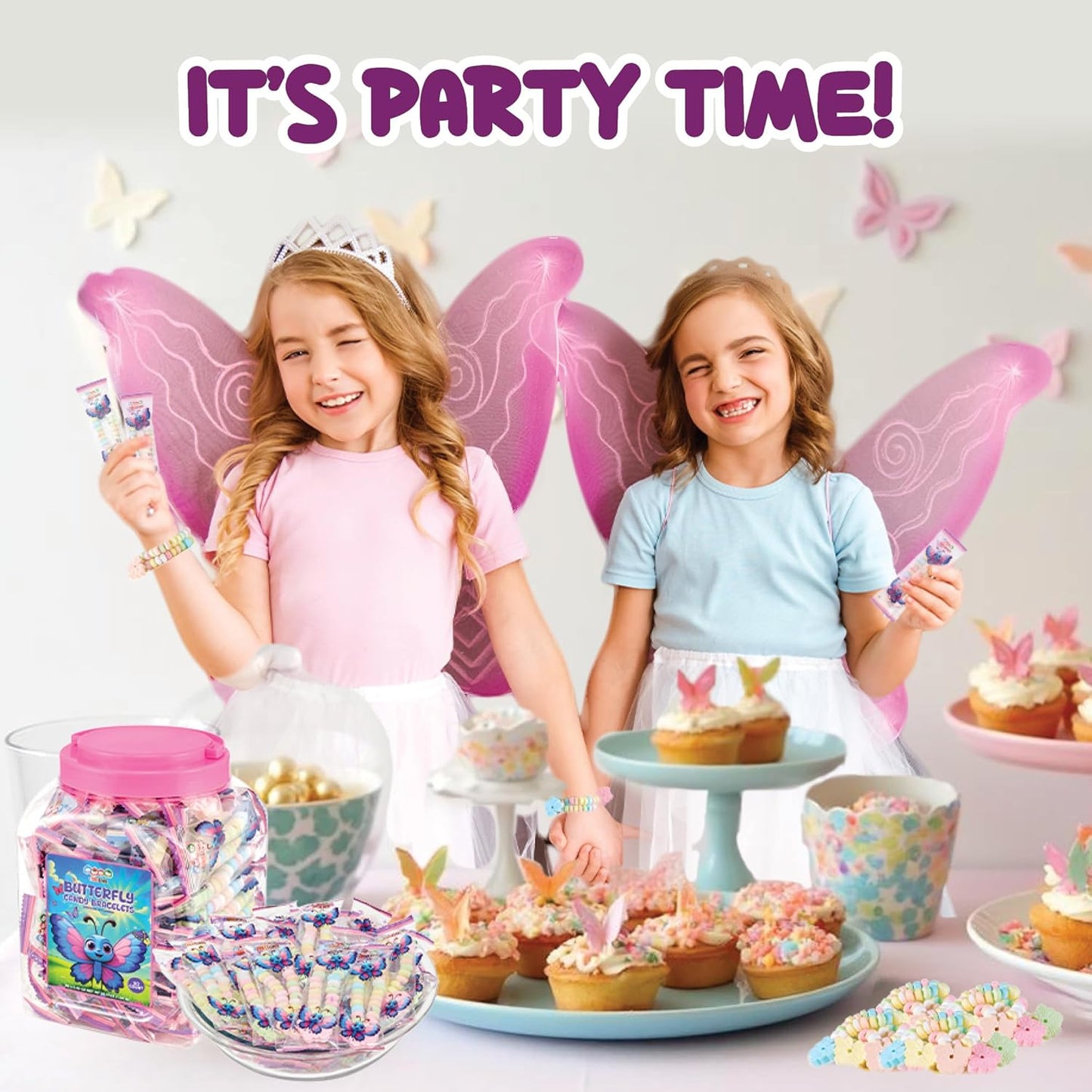 4YoreElves 50 Butterfly Candy Bracelets
