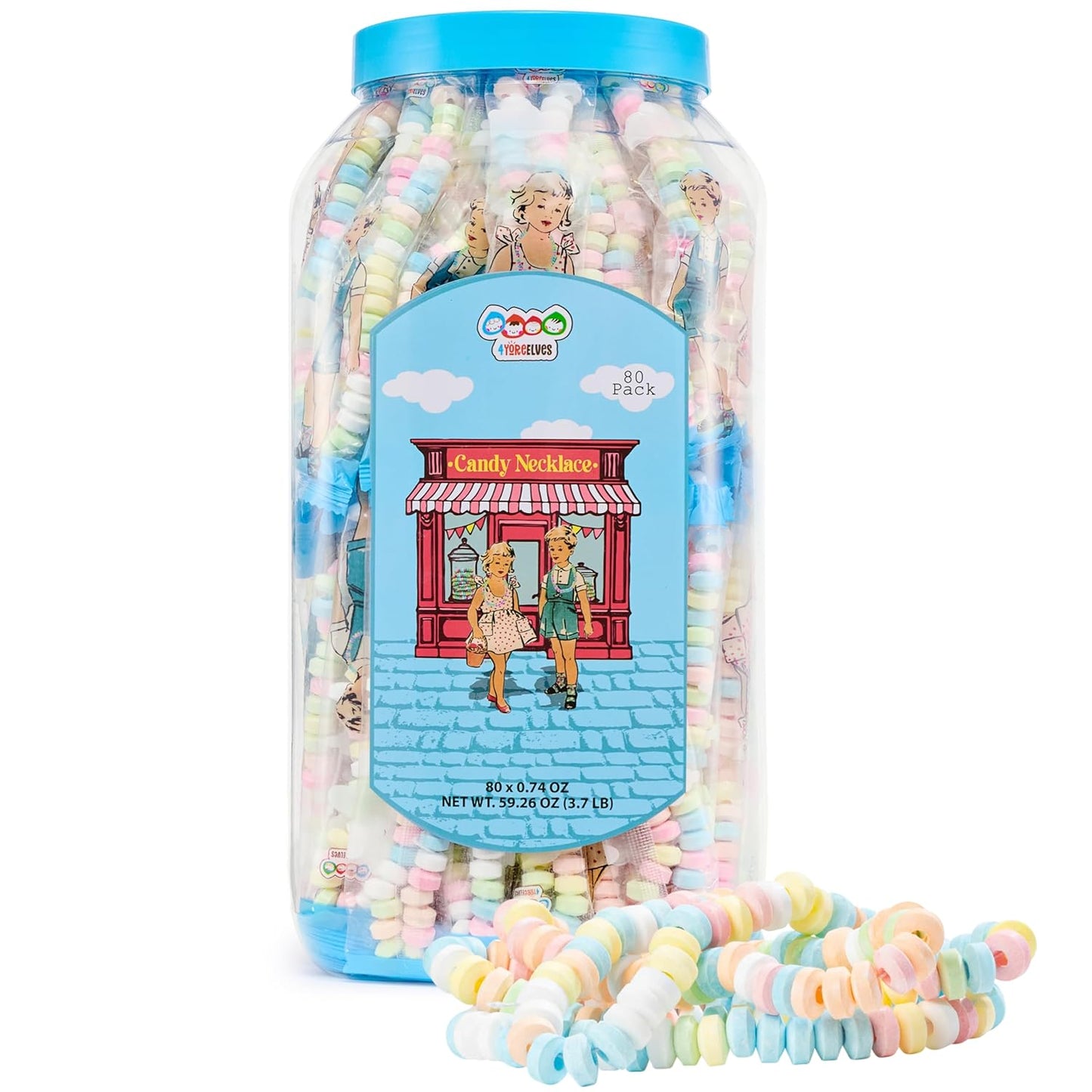 4YoreElves Individually Wrapped Candy Necklaces