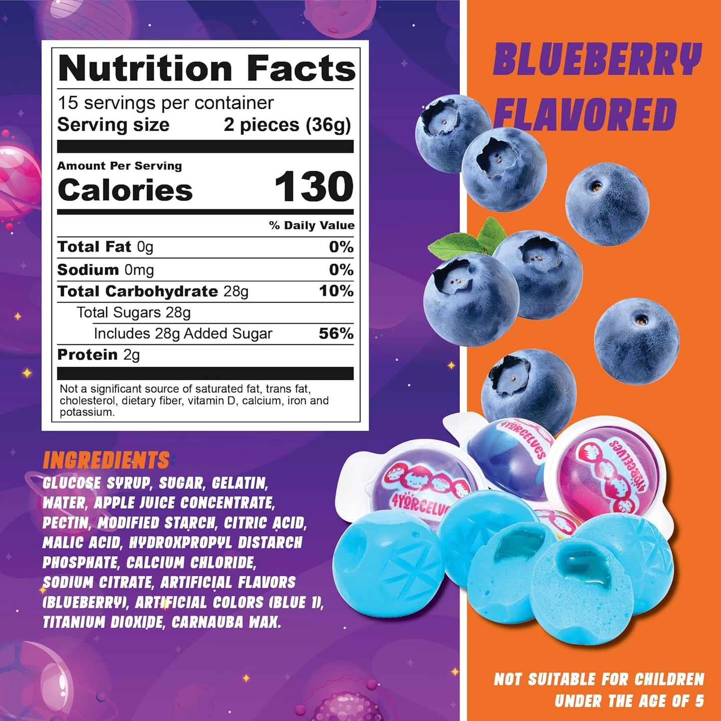 4YoreElves 30 Planet Gummies, Novelty Space Candy with Jelly Filling