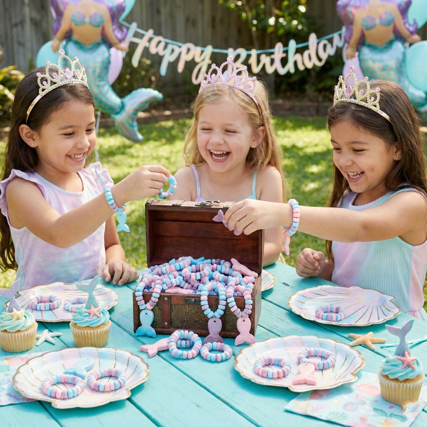 4YoreElves 50 Mermaid Candy Bracelets