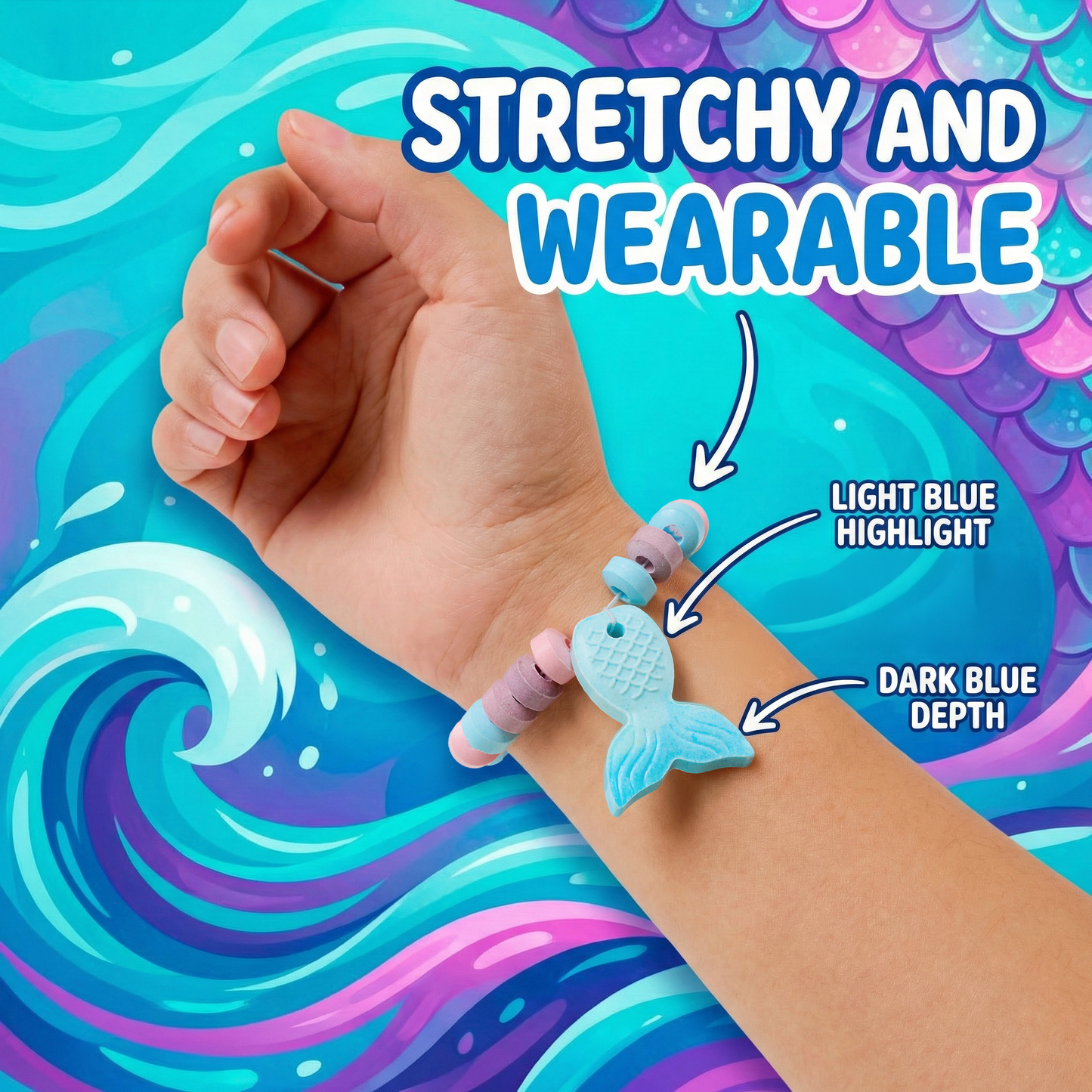 4YoreElves 50 Mermaid Candy Bracelets