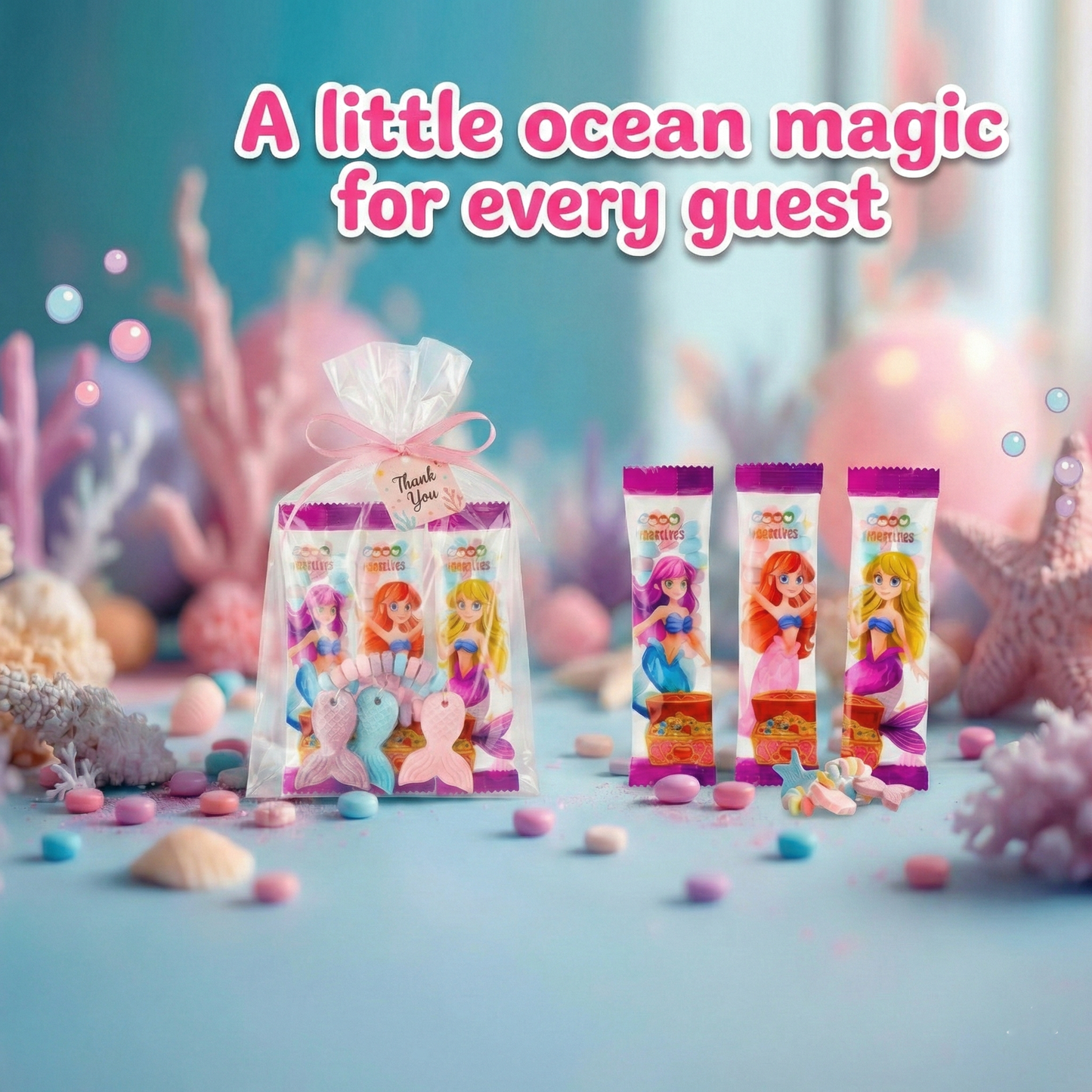 4YoreElves 50 Mermaid Candy Bracelets