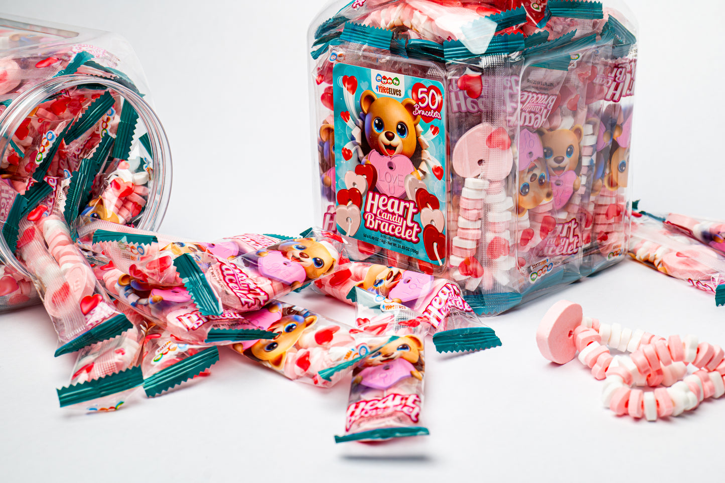 4YoreElves 50 Heart Candy Bracelets