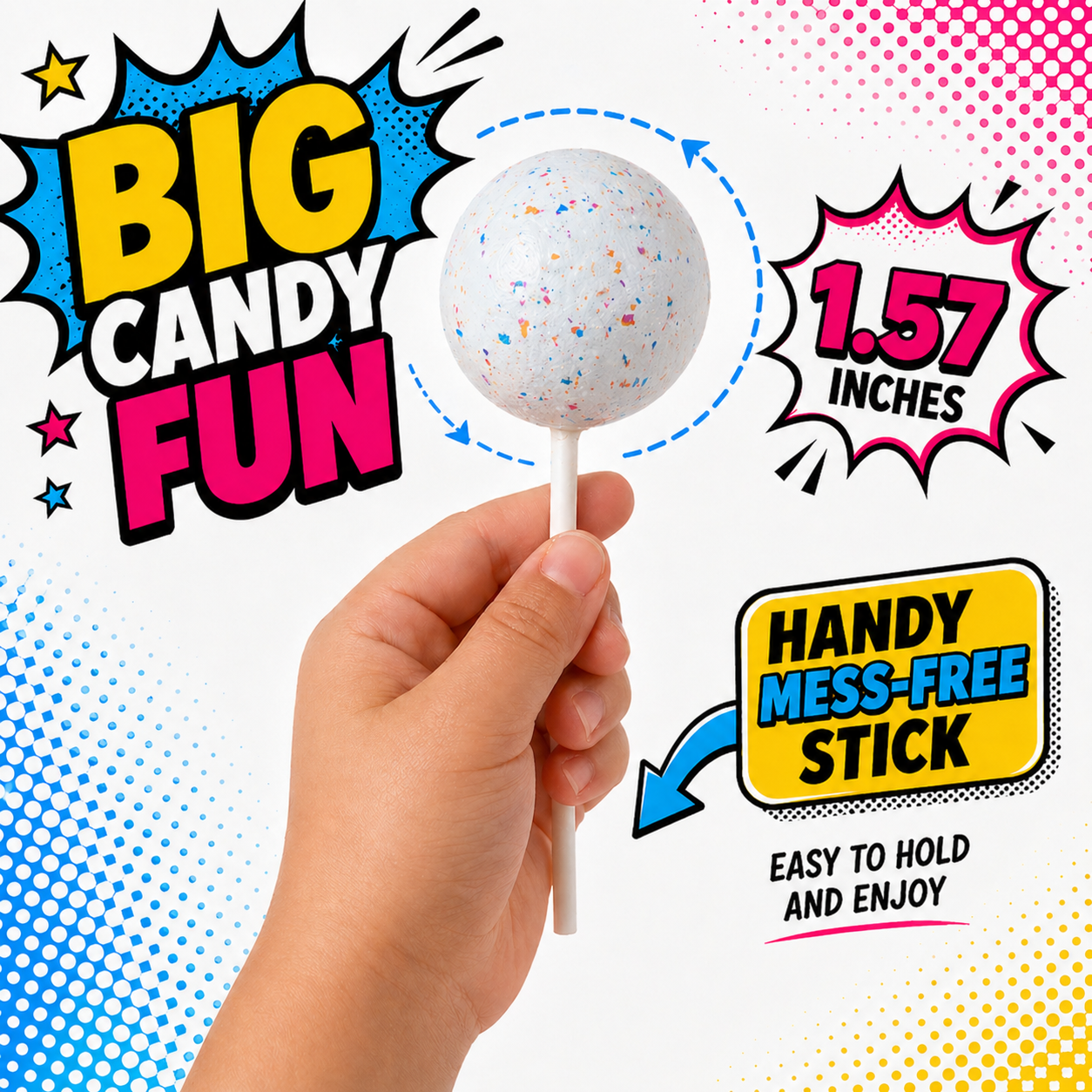 10 Large Jawbreakers On a Stick