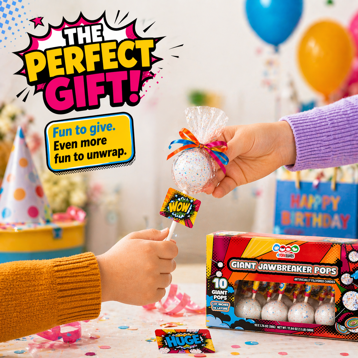 10 Large Jawbreakers On a Stick