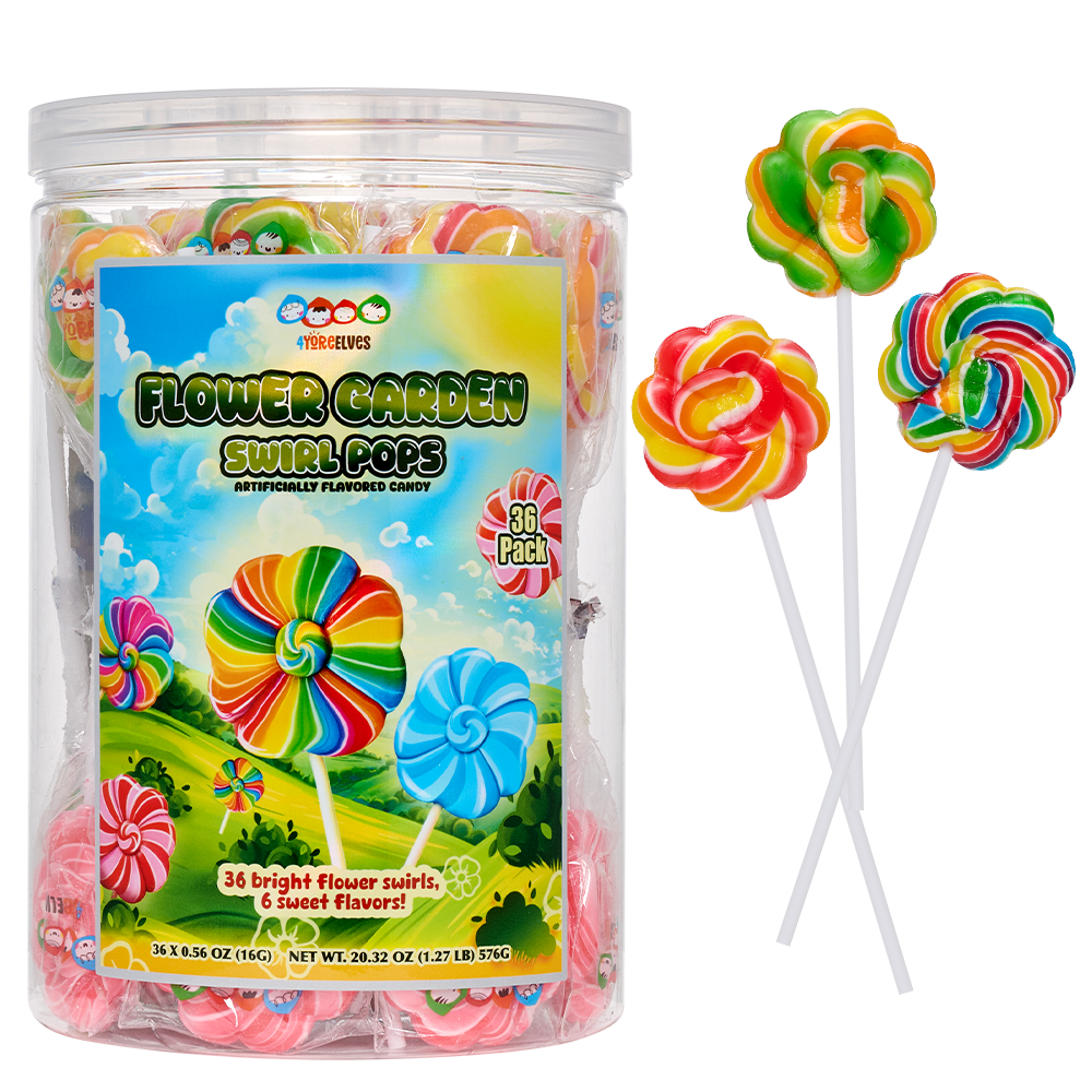 36 Flower Lollipops, Individually Wrapped