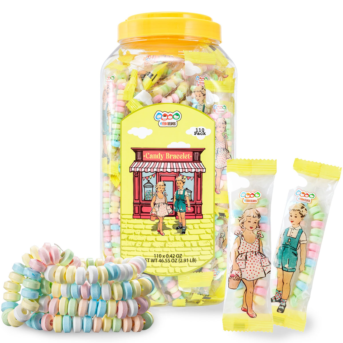 4YoreElves Individually Wrapped Candy Bracelets 110