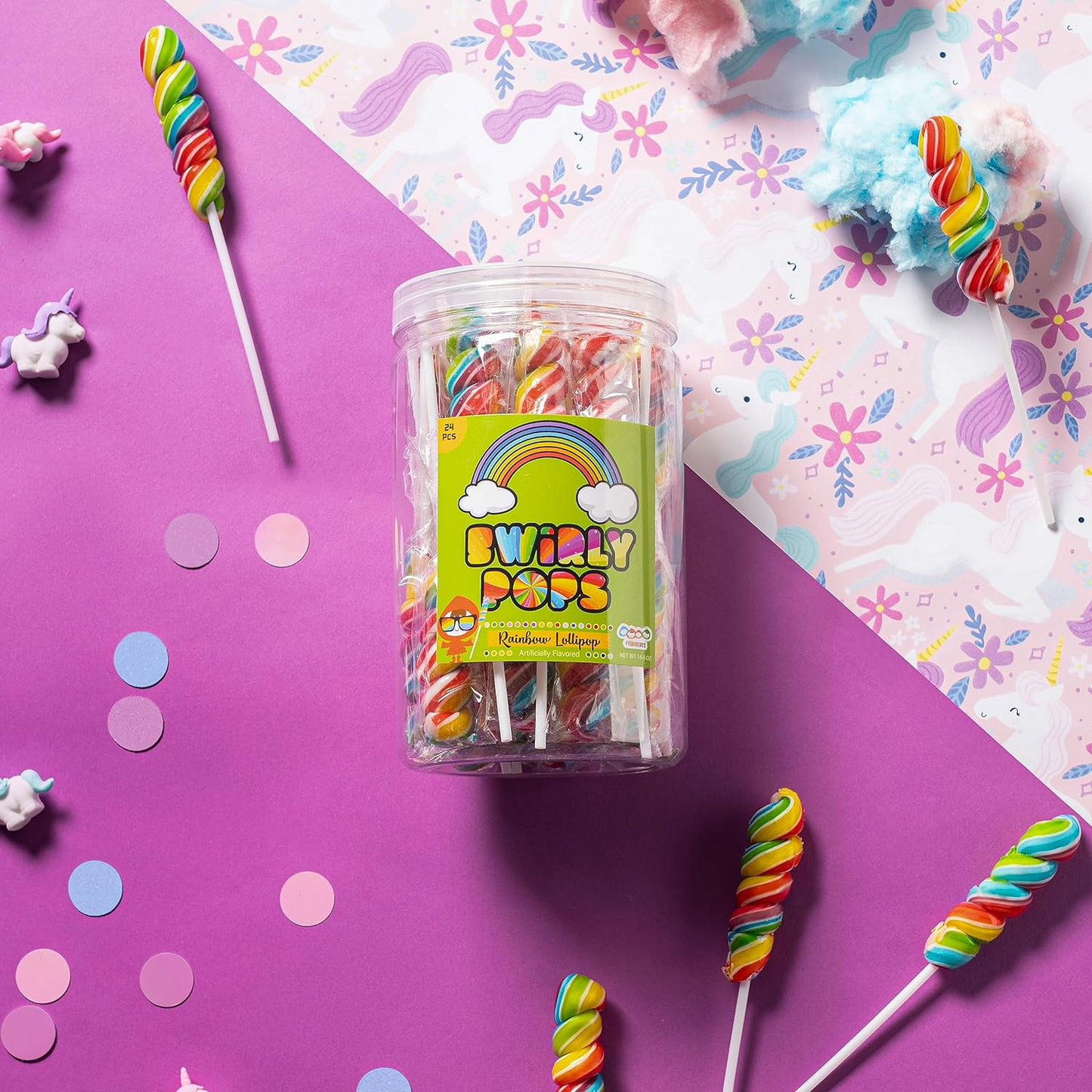 Rainbow Swirly Pops